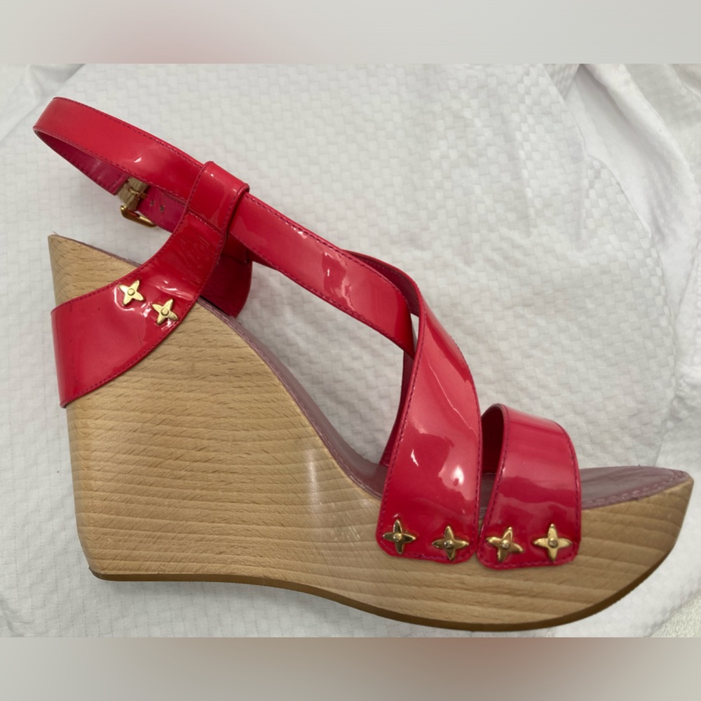 Louis Vuitton Wood Heel Wedge Sandal - Picture 8 of 11